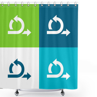 Personality  Agile Flat Four Color Minimal Icon Set Shower Curtains