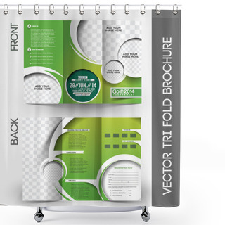 Personality  Tri-Fold Golf Tournament Mock Up & Brochure Design Shower Curtains
