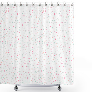 Personality  Cute Seamless  Pattern Or Texture With Colorful Polka Dots On White Background. Shower Curtains