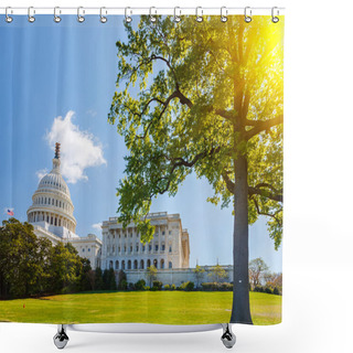 Personality  US Capitol At Sunny Day Shower Curtains