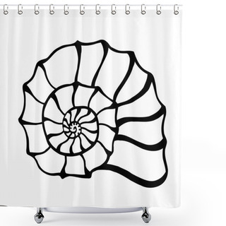 Personality  Black Sea Cockleshell. Shower Curtains
