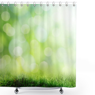 Personality  Background Of Grass. Bokeh Shower Curtains