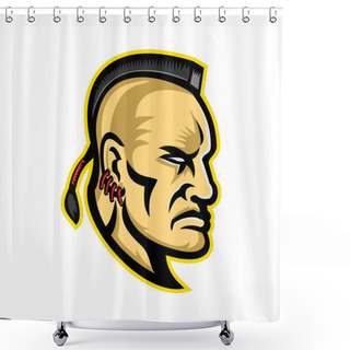 Personality  Native American Mohawk Mascot Shower Curtains