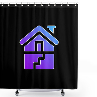 Personality  Basement Blue Gradient Vector Icon Shower Curtains