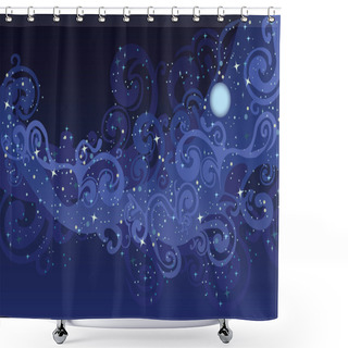 Personality  Vector Night Sky Shower Curtains