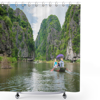 Personality  Tourist Boat Most Popular Place In Vietnam Shower Curtains