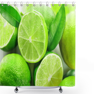 Personality  Sliced Fresh Limes Shower Curtains