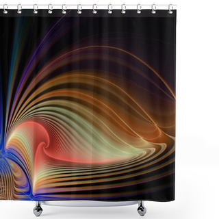 Personality  Abstract Fractal Design. Red Spirals On Black. Shower Curtains