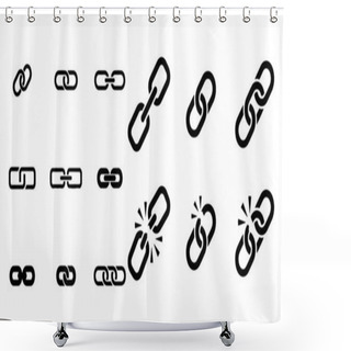 Personality  Icons Of Link Vector Set Illustration On White Background Shower Curtains