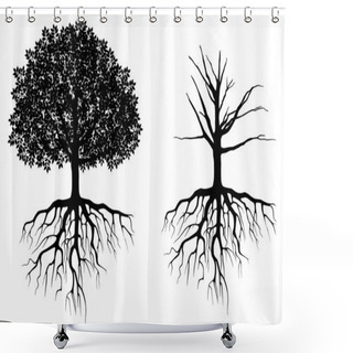 Personality  Tree With Roots Shower Curtains