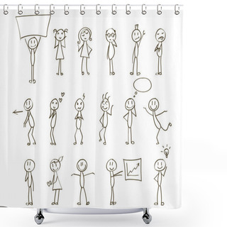 Personality  Stick Men Set Shower Curtains