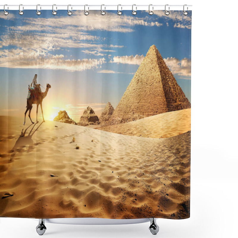 Personality  Sunset In Desert Shower Curtains