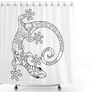Personality  Vector Tribal Decorative Lizard Shower Curtains