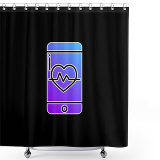 Personality  App Blue Gradient Vector Icon Shower Curtains