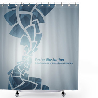 Personality  Abstract Blue Background. Vector Illustration.  Shower Curtains