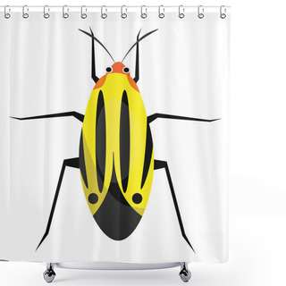Personality  Plant Bug, Illustration, Vector On A White Background. Shower Curtains