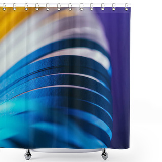 Personality  Close Up View Of Yellow, White And Blue Quilling Paper Shower Curtains