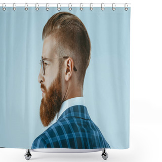 Personality  Man In Eyeglasses With Stylish Hairstyle Shower Curtains