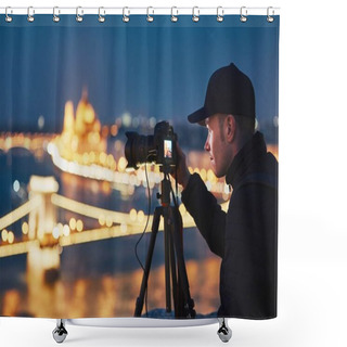 Personality  Photographer In The Night City Shower Curtains