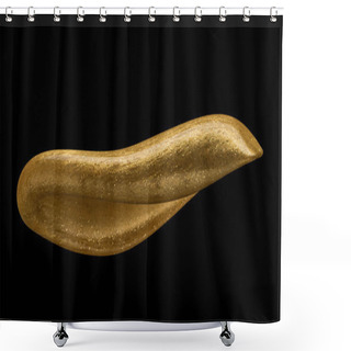 Personality  Beautiful Liquid Golden Splash. Isolated Over Black Background  Shower Curtains