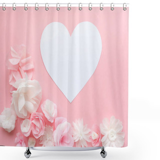 Personality  Greeting Card With Paper Flowers Shower Curtains