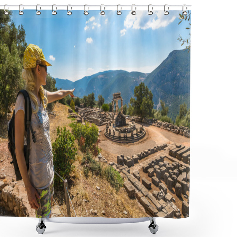 Personality  Tourist In Delphi Shower Curtains