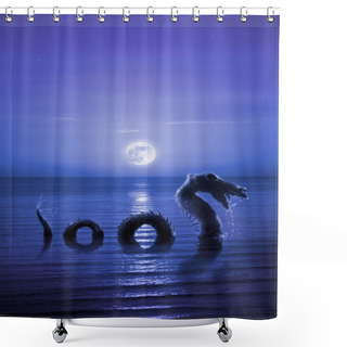 Personality  Scary Loch Ness Monster Shower Curtains