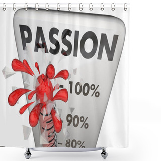 Personality  Passion Rising Thermometer Measure Shower Curtains