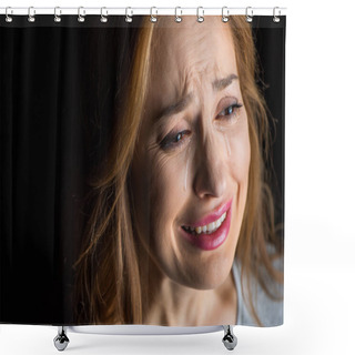 Personality  Young Woman Crying  Shower Curtains