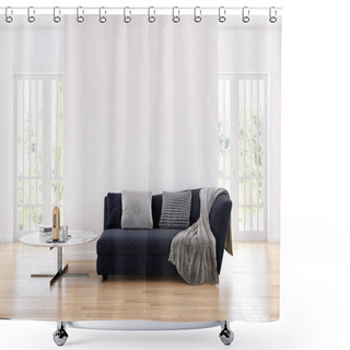Personality  Large Luxury Modern Minimal Bright Interiors Room Mockup Illustr Shower Curtains