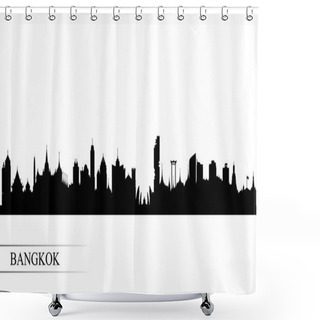 Personality  Bangkok City Skyline Silhouette Background, Vector Illustration Shower Curtains