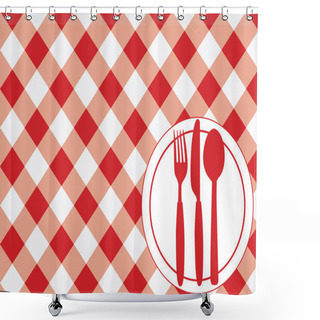Personality  Gingham Menu Card Shower Curtains