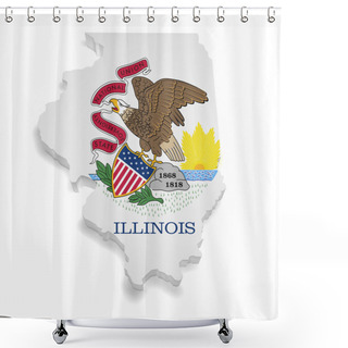 Personality  Illinois Map 3d Shape Shower Curtains