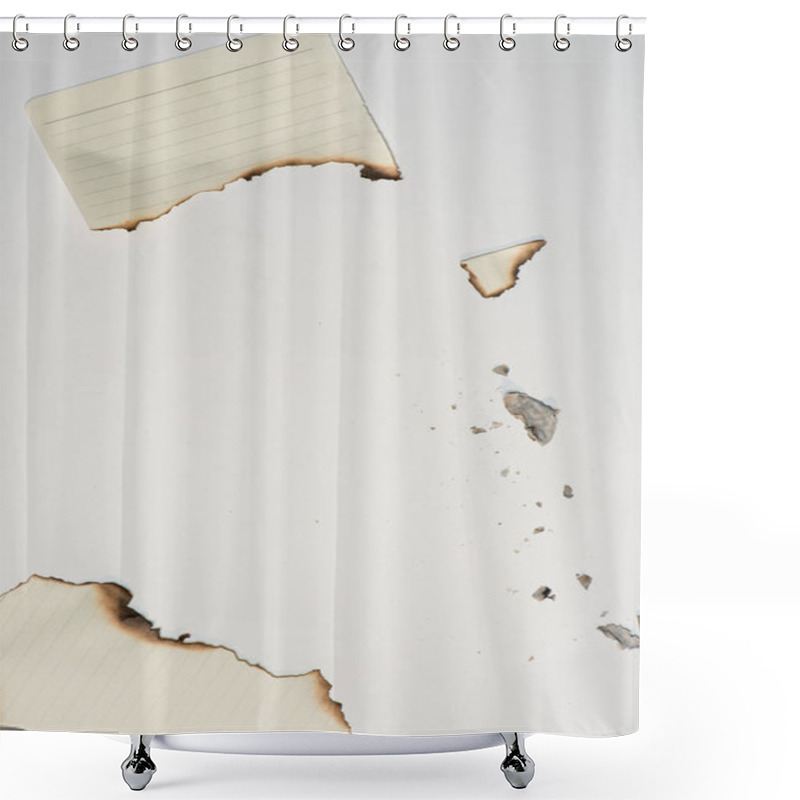 Personality  Pieces Of Paper Sheet With Burned Edges Shower Curtains
