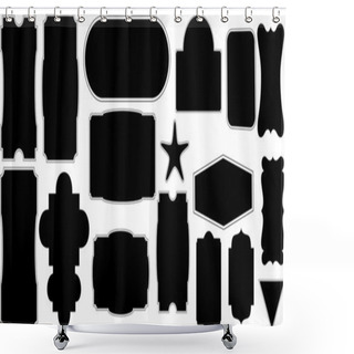 Personality  Artistic Vignette Black Shape Frames Designs Shower Curtains
