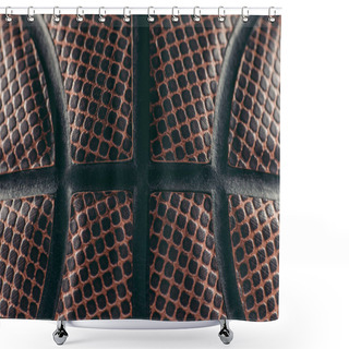Personality  Close Up Of Leather Brown Basketball Ball Shower Curtains
