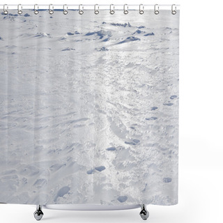 Personality  Smooth Snow Cover In The Winter Sunlit Shower Curtains