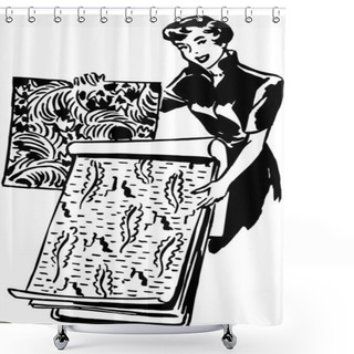 Personality  Lady With Fabric Swatches Shower Curtains