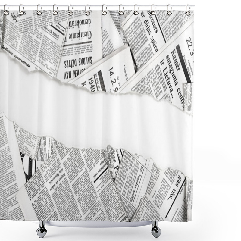 Personality  Old Ripped Newspapers Shower Curtains