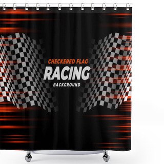 Personality  Checkered Racing Flag Speed Background Design Shower Curtains