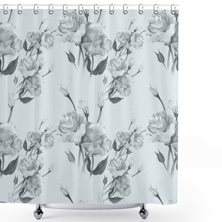 Personality  Eustoma - Flowers And Buds. Collage Of Flowers, Leaves And Buds  Shower Curtains