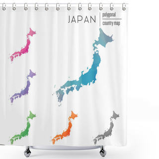 Personality  Set Of Vector Polygonal Japan Maps. Shower Curtains