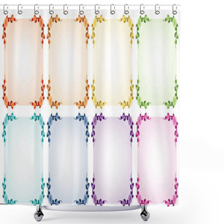 Personality  Frame Templated With Flower Designs Shower Curtains