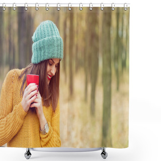 Personality  Girl In The Forest Shower Curtains