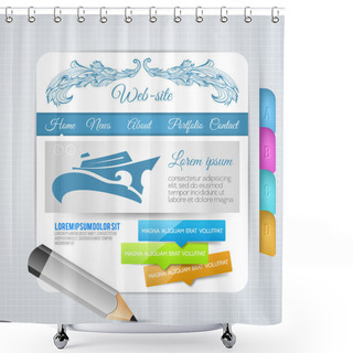 Personality  Set Of Vector Elements And Templates For Web Page Design Shower Curtains