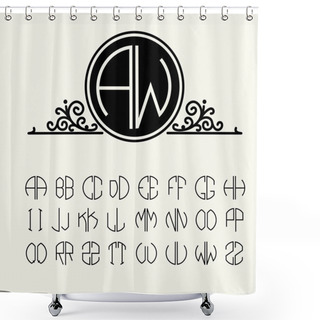 Personality  Set Of Template Letters To Create Monograms Shower Curtains