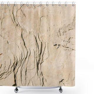 Personality  Full Frame Shot Of Layered Stone Surface For Background Shower Curtains