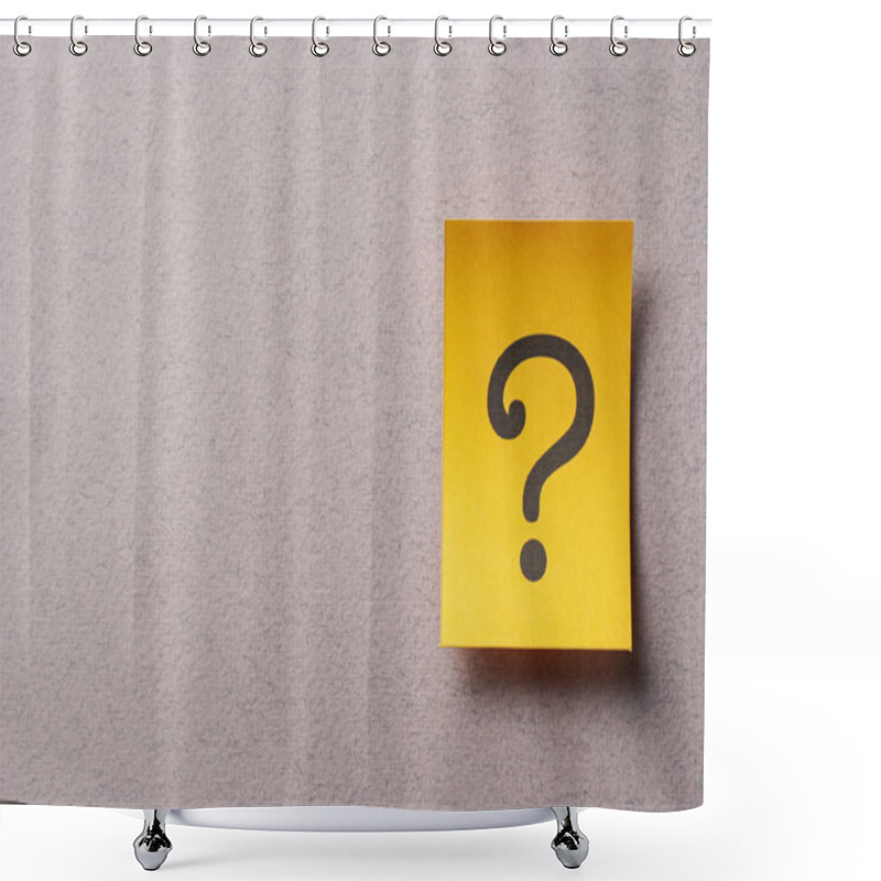Personality  Colorful Yellow Card With Printed Question Mark Shower Curtains