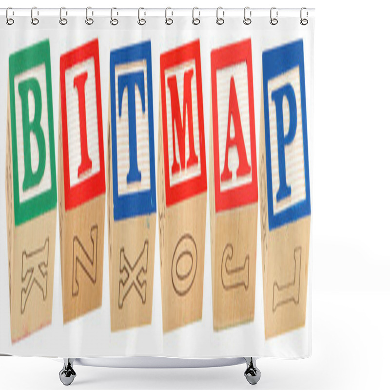 Personality  Alphabet Blocks BITMAP Shower Curtains