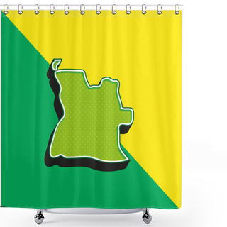 Personality  Angola Green And Yellow Modern 3d Vector Icon Logo Shower Curtains